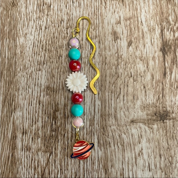 Bookmark Dog Space Handcrafted Artisan Beaded Metal Journal Gifts Read Book - Picture 3 of 5